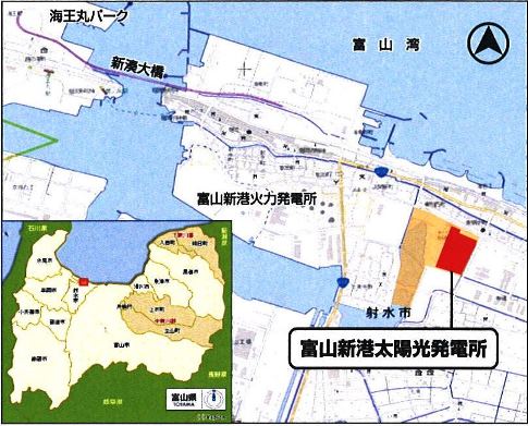 富山新港太陽光発電所の場所