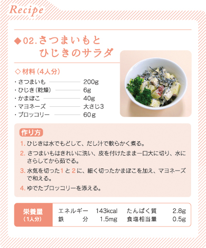 レシピ 02.さつまいもとひじきのサラダ