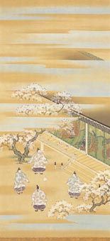 絹本著色源氏物語絵（若菜）（右）
