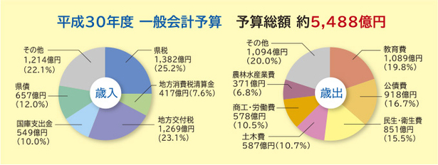 平成30年度一般会計予算グラフ