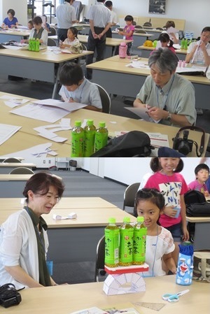 ペーパーブリッジ教室（アーチ橋）の様子